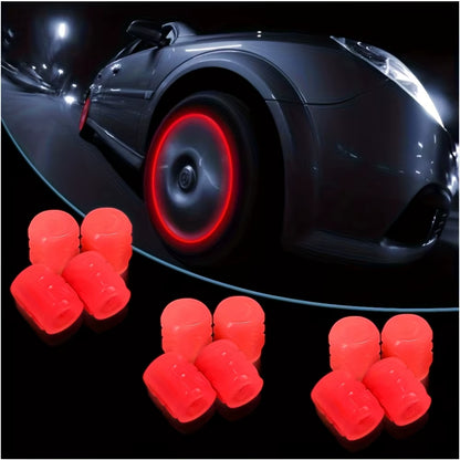4 Luminous Tire Valve Caps, Fluorescent Valve Stem Covers, and Universal Car Tire Covers Are Suitable for Cars and Accessories