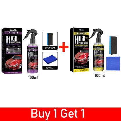 3 in 1 Car Ceramic Coating Spray High Protection Car Coating Wax Polishing Spray Auto Nano Body Compound Scratch Repair Remover