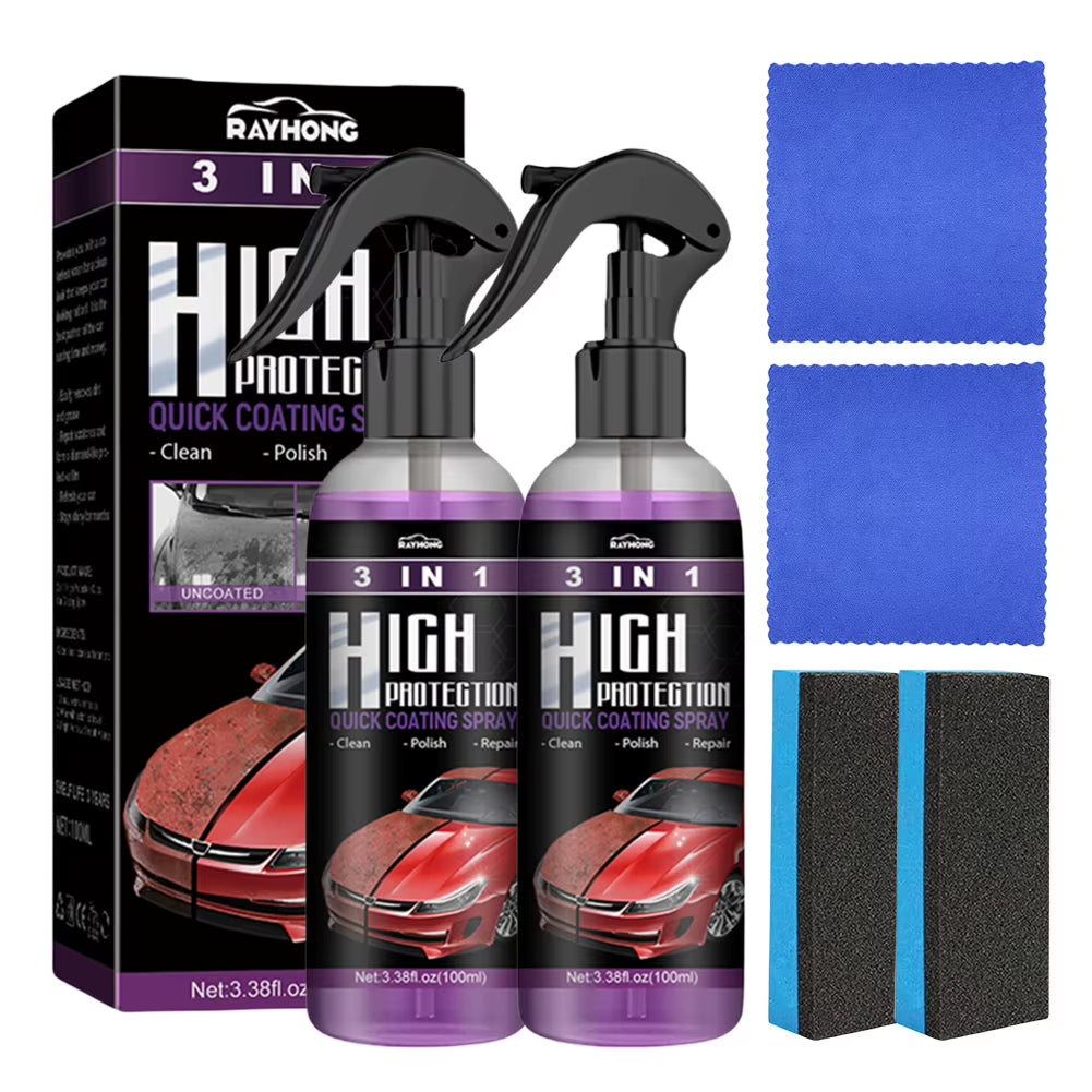 3 in 1 Car Ceramic Coating Spray High Protection Car Coating Wax Polishing Spray Auto Nano Body Compound Scratch Repair Remover