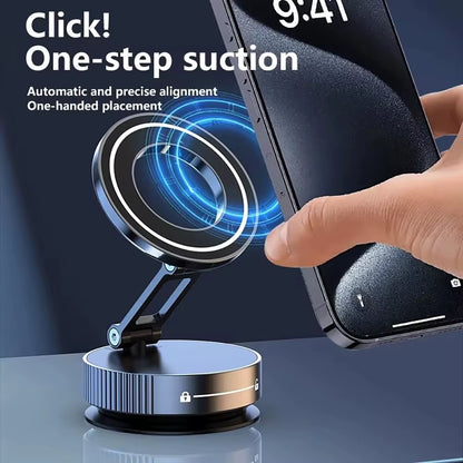 Car Mount Electric Vacuum Magnetic Holder Foldable Strong Suction Stand Cell Phone for Iphone 12 13 14 15 16 17 Live Streaming