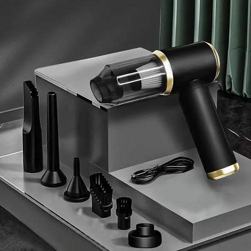 Mini Portable Car Vacuum Cleaner, Integrated Blowing and Suction, Wet and Dry, Dual-Use for Car and Home-Black