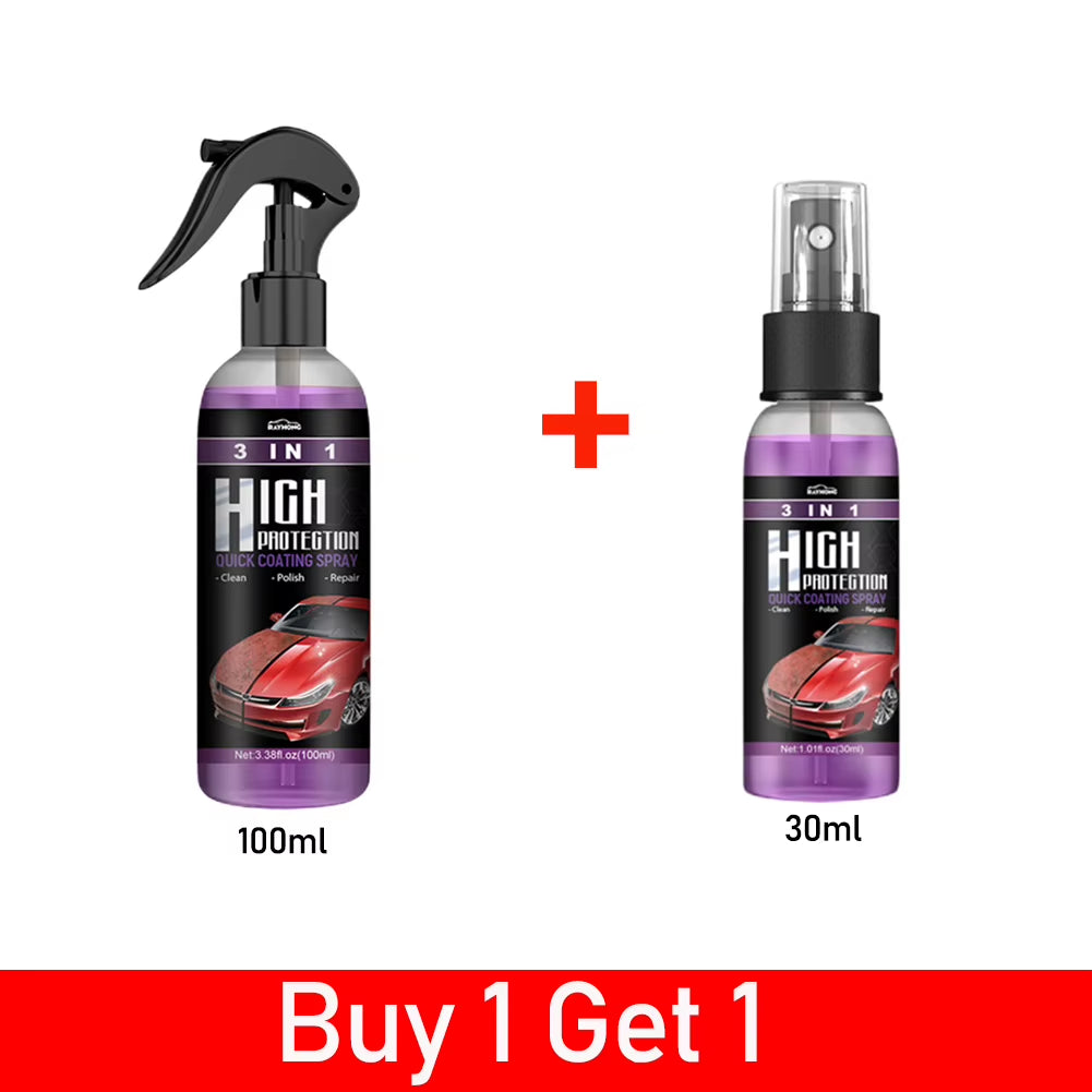 3 in 1 Car Ceramic Coating Spray High Protection Car Coating Wax Polishing Spray Auto Nano Body Compound Scratch Repair Remover